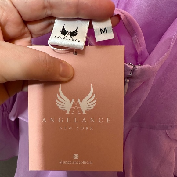 NWT Angelance Silk Chiffon Mini Dress with gift box - size M - Picture 7 of 8